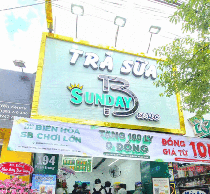 bảng hiệu trà sữa